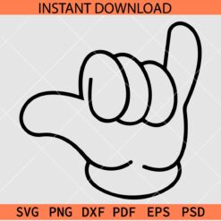 Disney Shaka Hand SVG, Cartoon Shaka Hand SVG, Mickey Mouse Shaka Hand SVG
