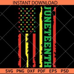 Distressed Juneteenth Flag SVG, Juneteenth 1865 Flag SVG, Juneteenth Grunge Flag SVG