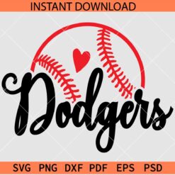 Dodgers Baseball Ball Drawing SVG, Dodgers Baseball Ball Sketch SVG