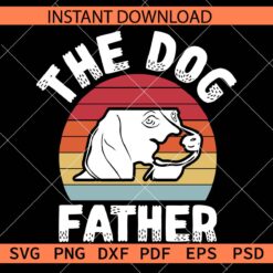 Dog Head Inside Retro Circle The Dog Father Décor SVG