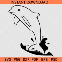 Dolphin Plash Drawing SVG, Dolphin Plash Vector SVG, Dolphin Plash Décor SVG