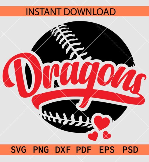 Dragons Baseball Ball Vector SVG, Dragons Baseball Ball Décor SVG