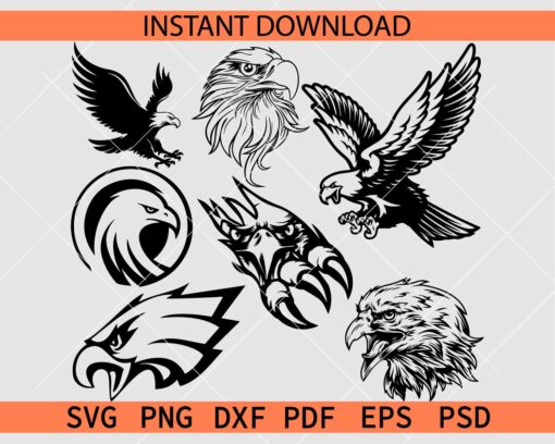 Eagles Bundle SVG, Eagles Bundle Vector SVG, Eagles Bundle Stencil SVG