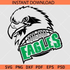 Eagles Head Football Ball SVG, Team Eagles Football SVG, The Eagles Football SVG