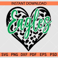 Eagles inside Leopard Prints Heart SVG, Cheetah Prints Heart Eagles SVG