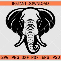 Elephant Head tusks SVG, Elephant Head  Vector SVG