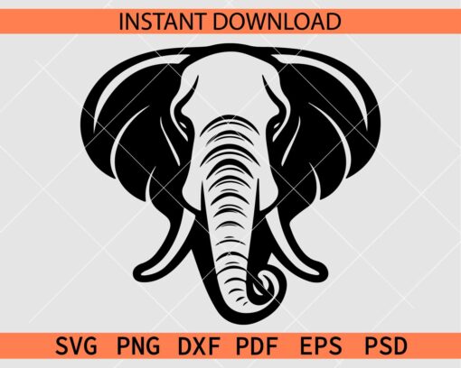 Elephant Head tusks SVG, Elephant Head  Vector SVG