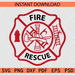 Fire Rescue Badge SVG, Fire Department Badge SVG, Fire Fighter Badge SVG