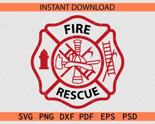 Fire Rescue Badge SVG, Fire Department Badge SVG, Fire Fighter Badge SVG
