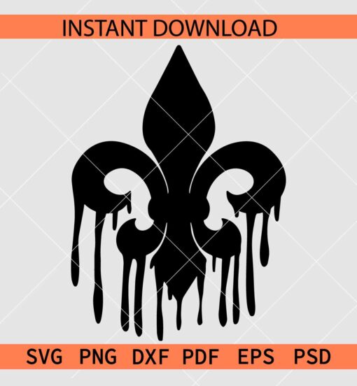 Fleur de lis drip SVG, Drippy Fleur de lis  Décor SVG