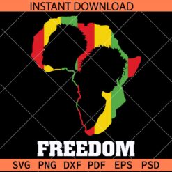 Freedom African Map SVG, Juneteenth flag inside African Map SVG