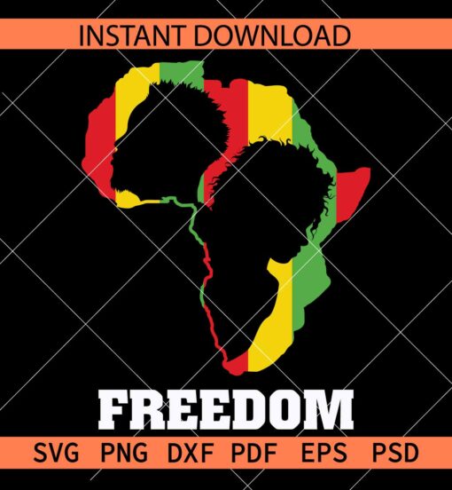 Freedom African Map SVG, Juneteenth flag inside African Map SVG