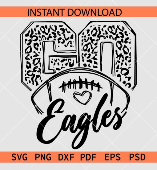 Go eagles Football Ball SVG, Leopard Prints Go eagles Football Ball SVG
