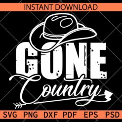Gone Country Hat Stencil SVG, Gone Country Décor SVG