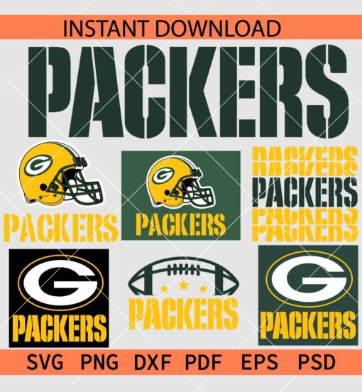 Green Bay Packers Bundle SVG, The packers Logo Bundle SVG