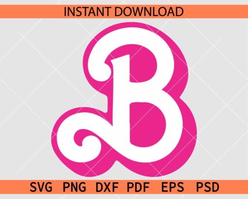 Grunge Barbie Logo B SVG, Barbie B Logo Vector SVG