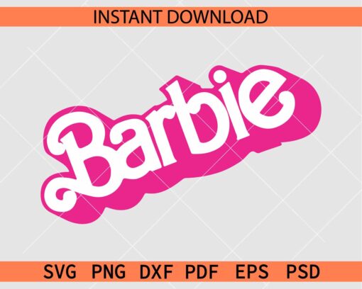 Grunge Barbie Name Logo SVG, Barbie Logo Vector SVG