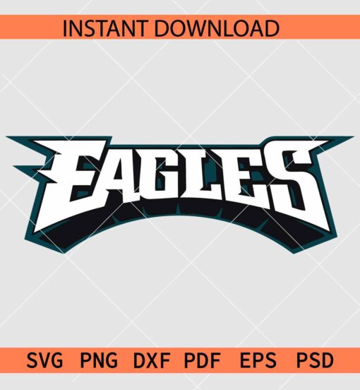 Grunge Eagles Name Logo SVG