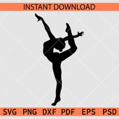 Gymnast dance Silhouette SVG, Gymnast Yoga SVG
