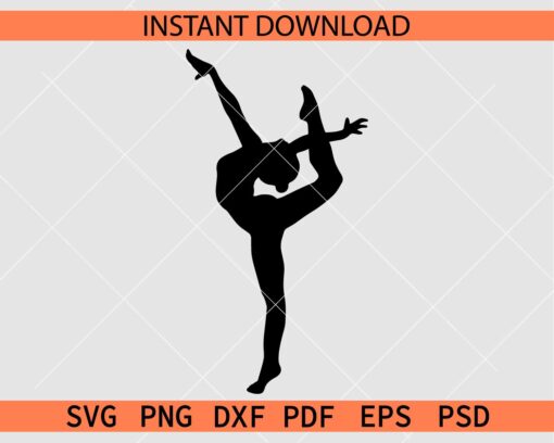 Gymnast dance Silhouette SVG, Gymnast Yoga SVG