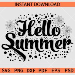 Hello Summer SVG, Hello Summer Stencil SVG