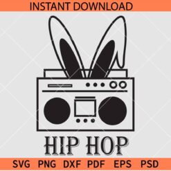 Hip Hop Classic Radio SVG, Vintage Radio with Bunny Ears SVG, Easter Hip Hop Radio SVG
