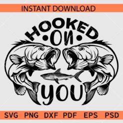 Hooked on You Fish Sketch SVG, Hooked on You Vector SVG