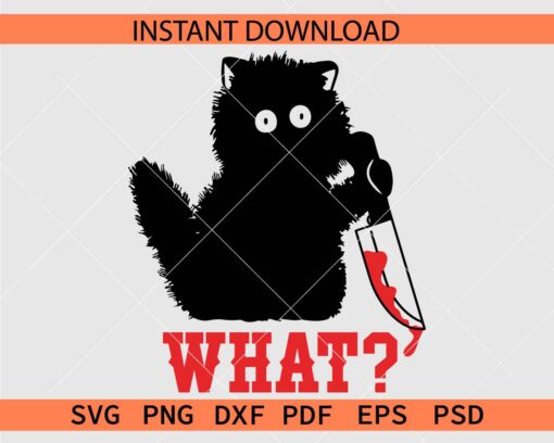 Horror Cat Holding Knife What Vector SVG