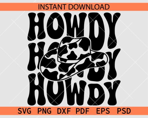 Howdy Stacked SVG, Cowboy Hat Stacked Howdy SVG