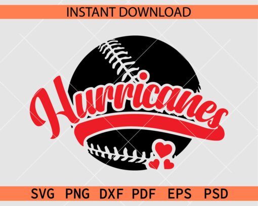 Hurricanes Inside Baseball Ball SVG, Hurricanes Baseball Sports Décor SVG