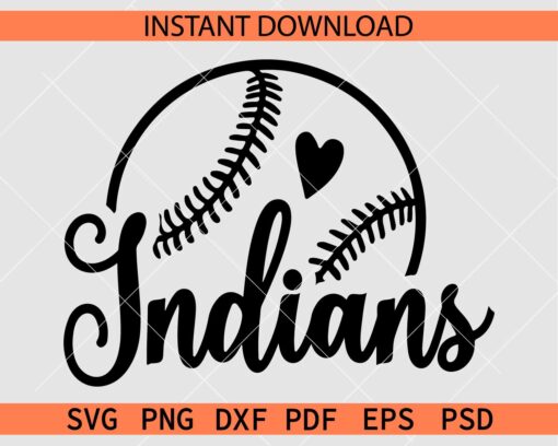 Indians Baseball Ball Sketch SVG, Indians Baseball Ball Décor SVG
