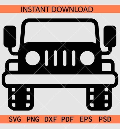 Jeep Car Icon SVG, Jeep Car Sketch SVG, Jeep Face Sketch SVG
