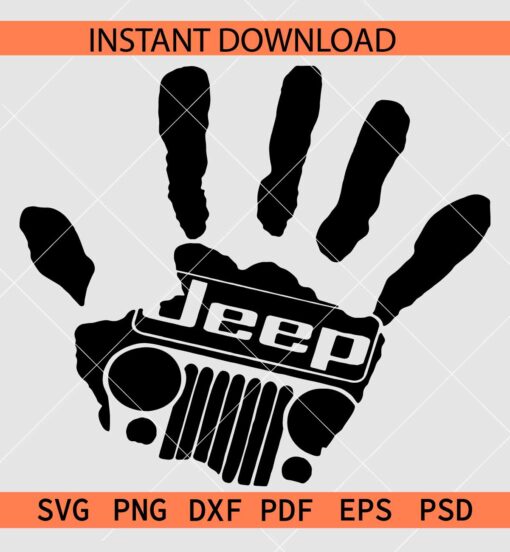 Jeep Grill Thumb SVG, Jeep Hand SVG, Jeep car Hand Wave SVG