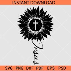 Jesus sunflower Silhouette SVG, Easter sunflower SVG, Christianity Inspiration SVG