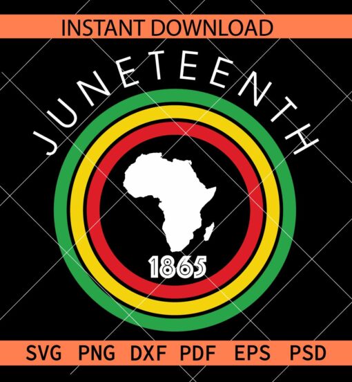 Juneteenth 1865 African Map SVG, Juneteenth Wreath SVG, Juneteenth flag colors SVG