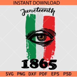 Juneteenth 1865 eyelashes flag SVG, June 19 1865 eye SVG, Juneteenth 1865 eye inside flag SVG