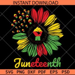 Juneteenth Fist sunflower SVG, Juneteenth fist SVG