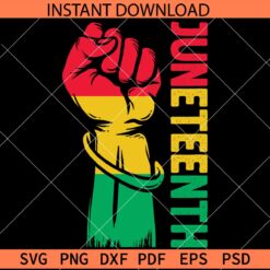 Juneteenth Fist with Bracelet SVG, Grunge Juneteenth Fist SVG
