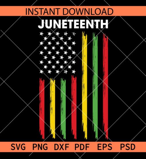 Juneteenth Flag SVG, Distressed Juneteenth Flag SVG, Grunge Juneteenth Flag SVG