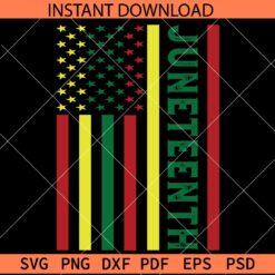 Juneteenth Flag for black background SVG, US Flag Juneteenth Colors SVG
