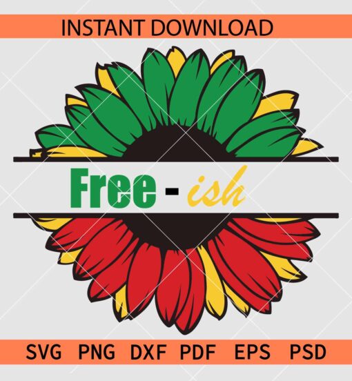 Juneteenth Sunflower Free-ish SVG, Freedom Day sunflower monogram SVG