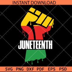 Juneteenth fist SVG,  Juneteenth colors fist SVG, Juneteenth flag in fist svg