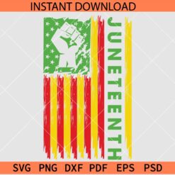 Juneteenth flag SVG, Juneteenth flag with fist SVG,  Distressed Juneteenth flag svg