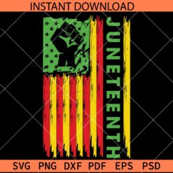 Juneteenth flag SVG, Juneteenth flag with fist SVG,  Distressed Juneteenth flag svg