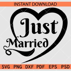 Just Married Heart Symbol SVG, Marriage announcement SVG