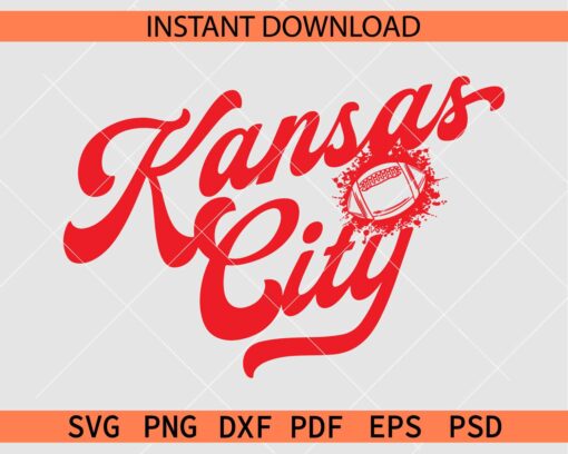 Kansas City Football Ball Splash SVG, Splash Football Ball Kansas City SVG