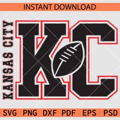 Kansas City KC Football SVG, KC Football Ball Décor SVG