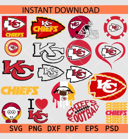 Kansas City Logo Bundle SVG, KC Sports Logo Bundle SVG, The Kansas Bundle SVG 