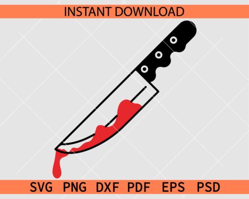 Knife with Blood SVG, Horror Knife SVG, Halloween Knife vector SVG