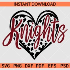 Knights inside Leopard Print Heart SVG, Cheetah Prints Love Symbol Knights SVG